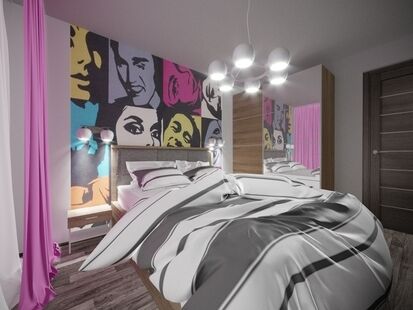 Фото № 1: Дизайн-проект двухкомнатной квартиры 63.6  м² Стиль Эклектика для ЖК Московский