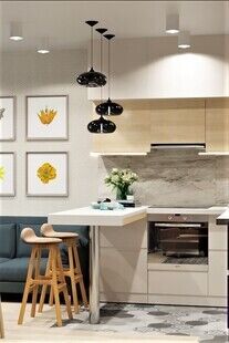 Фото № 5: Дизайн-проект двухкомнатной квартиры 45.0  м² Стиль Эклектика для ЖК Московский