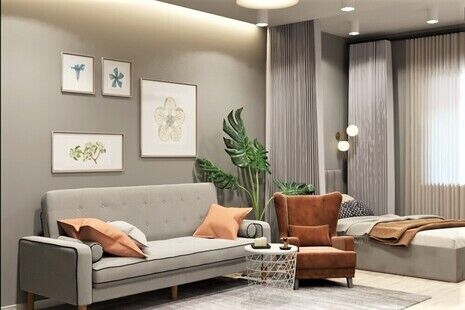 Фото № 4: Дизайн-проект двухкомнатной квартиры 45.0  м² Стиль Эклектика для ЖК Московский