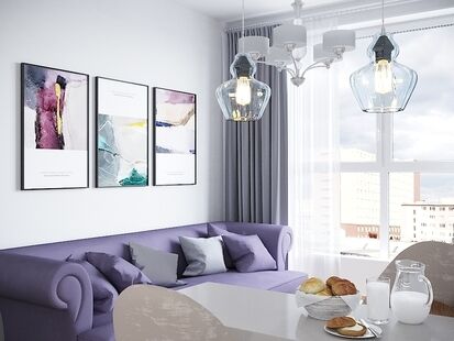 Фото № 1: Дизайн-проект двухкомнатной квартиры 45.0  м² Стиль Современная классика для ЖК Московский