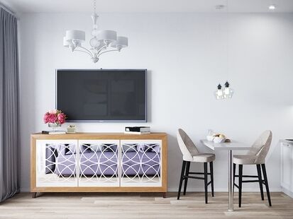 Фото № 4: Дизайн-проект двухкомнатной квартиры 45.0  м² Стиль Современная классика для ЖК Московский