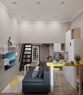 Фото № 3: Дизайн-проект трехкомнатной квартиры 80.72  м² Скандинавский стиль для ЖК Московский