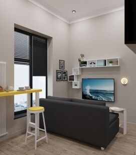 Фото № 4: Дизайн-проект трехкомнатной квартиры 80.72  м² Скандинавский стиль для ЖК Московский