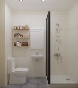 Фото № 2: Дизайн-проект трехкомнатной квартиры 80.72  м² Скандинавский стиль для ЖК Московский