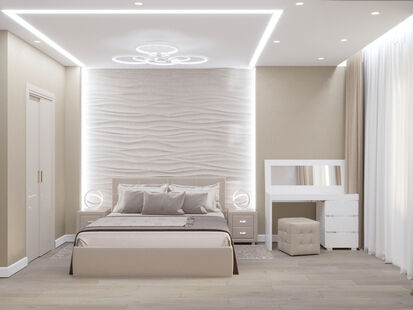 Фото № 3: Дизайн-проект трехкомнатной квартиры 107.2  м² Стиль Модернизм для ЖК Московский