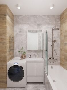 Фото № 3: Дизайн-проект двухкомнатной квартиры 64.2  м² Стиль Фьюжн для ЖК Московский