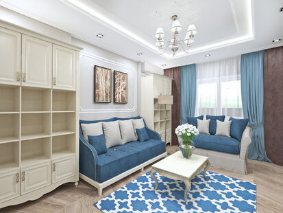 Фото № 1: Дизайн-проект двухкомнатной квартиры 70.65  м² Стиль Современная классика для ЖК Московский