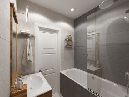 Фото № 2: Дизайн-проект двухкомнатной квартиры 70.65  м² Стиль Современная классика для ЖК Московский