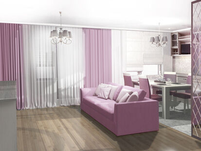 Фото № 1: Дизайн-проект двухкомнатной квартиры 66.5  м² Стиль Современная классика для ЖК Московский