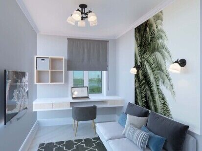 Фото № 4: Дизайн-проект трехкомнатной квартиры 66.65  м² Стиль Современная классика для ЖК Московский