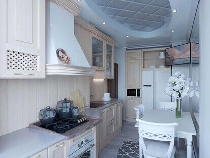 Фото № 3: Дизайн-проект трехкомнатной квартиры 66.65  м² Стиль Современная классика для ЖК Московский