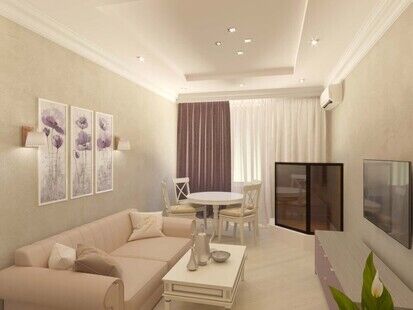 Фото № 6: Дизайн-проект трехкомнатной квартиры 66.65  м² Стиль Современная классика для ЖК Московский