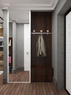 Фото № 5: Дизайн-проект однокомнатной квартиры 34.7  м² Стиль Лофт для ЖК Московский