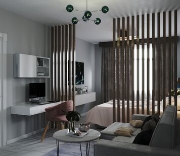 Фото № 5: Дизайн-проект квартиры-студии 27.2  м² Стиль Контемпорари для ЖК Московский