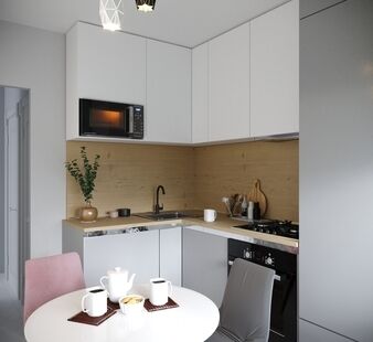 Фото № 3: Дизайн-проект квартиры-студии 27.2  м² Стиль Контемпорари для ЖК Московский