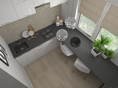 Фото № 1: Дизайн-проект двухкомнатной квартиры 64.47  м² Стиль Минимализм для ЖК Московский