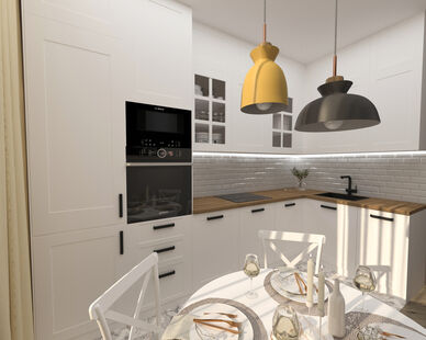 Фото № 5: Дизайн-проект трехкомнатной квартиры 67.9  м² Стиль Эклектика для ЖК Московский