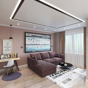 Фото № 1: Дизайн-проект двухкомнатной квартиры 60.65  м² Стиль Модернизм для ЖК Московский