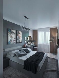 Фото № 3: Дизайн-проект двухкомнатной квартиры 60.65  м² Стиль Модернизм для ЖК Московский