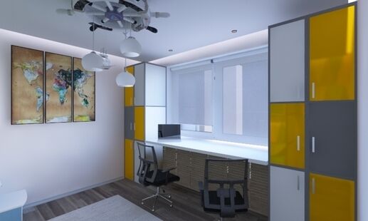 Фото № 2: Дизайн-проект трехкомнатной квартиры 113.34  м² Стиль Модернизм для ЖК Московский