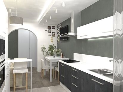 Фото № 1: Дизайн-проект двухкомнатной квартиры 65.6  м² Стиль Модернизм для ЖК Московский