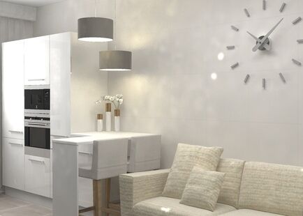 Фото № 5: Дизайн-проект двухкомнатной квартиры 65.6  м² Стиль Модернизм для ЖК Московский