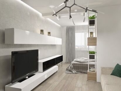 Фото № 2: Дизайн-проект двухкомнатной квартиры 65.6  м² Стиль Модернизм для ЖК Московский