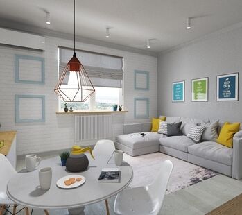 Фото № 1: Дизайн-проект квартиры-студии 24.6  м² Скандинавский стиль для ЖК Московский