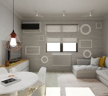 Фото № 2: Дизайн-проект квартиры-студии 24.6  м² Скандинавский стиль для ЖК Московский