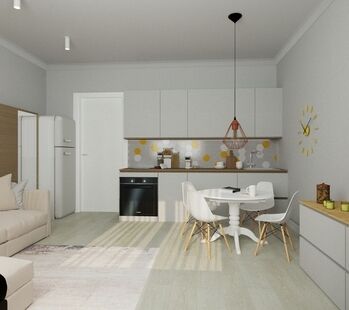 Фото № 3: Дизайн-проект квартиры-студии 24.6  м² Скандинавский стиль для ЖК Московский