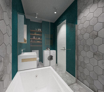 Фото № 4: Дизайн-проект квартиры-студии 24.6  м² Скандинавский стиль для ЖК Московский