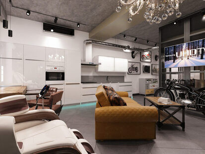 Фото № 3: Дизайн-проект трехкомнатной квартиры 71.0  м² Скандинавский стиль выполнен для ЖК Московский