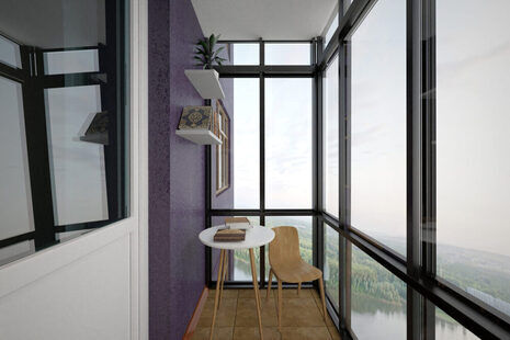 Фото № 3: Дизайн-проект однокомнатной квартиры 44.6  м² cтиль Модернизм выполнен для ЖК Московский