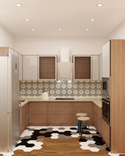 Фото № 2: Дизайн-проект трехкомнатной квартиры 65.0  м² стиль Минимализм для ЖК Московский