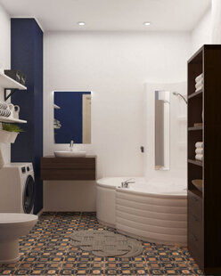 Фото № 4: Дизайн-проект трехкомнатной квартиры 65.0  м² стиль Минимализм для ЖК Московский