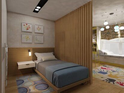 Фото № 2: Дизайн-проект трехкомнатной квартиры 89.2  м² стиль Модернизм для ЖК Московский