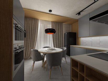 Фото № 5: Дизайн-проект трехкомнатной квартиры 89.2  м² стиль Модернизм для ЖК Московский