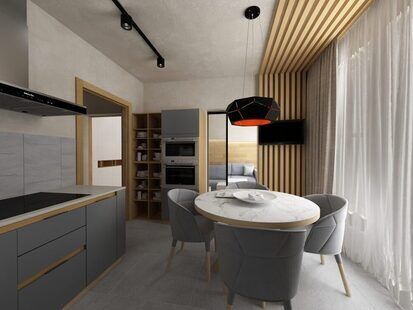 Фото № 4: Дизайн-проект трехкомнатной квартиры 89.2  м² стиль Модернизм для ЖК Московский