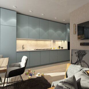 Фото № 4: Дизайн-проект однокомнатной квартиры 44.8  м² стиль Современный для ЖК стрижи Сити