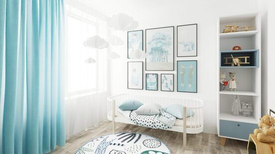 Фото № 1: Дизайн-проект евро двухкомнатной квартиры 56.6  м² Скандинавский стиль для ЖК Тесла Парк