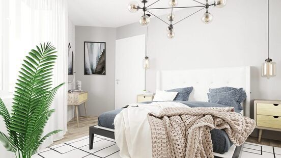 Фото № 2: Дизайн-проект евро двухкомнатной квартиры 56.6  м² Скандинавский стиль для ЖК Тесла Парк