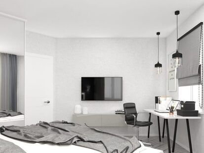 Фото № 4: Дизайн-проект однокомнатной квартиры 39.3  м² стиль Хай-тек для ЖК Тесла Парк