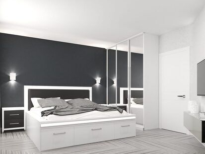 Фото № 3: Дизайн-проект однокомнатной квартиры 39.3  м² стиль Хай-тек для ЖК Тесла Парк