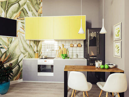 Фото № 3: Дизайн-проект двухкомнатной квартиры 36.6  м² Современный стиль для ЖК Тесла Парк