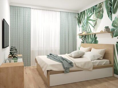 Фото № 1: Дизайн-проект однокомнатной квартиры 63.1  м² Эко-стиль для ЖК Тесла Парк