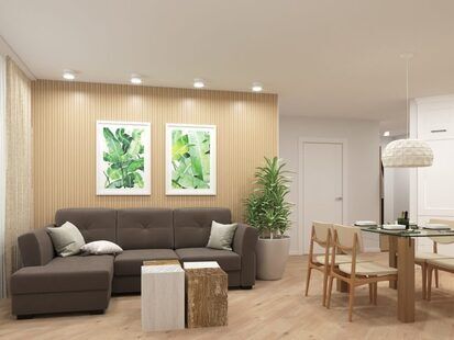 Фото № 5: Дизайн-проект однокомнатной квартиры 63.1  м² Эко-стиль для ЖК Тесла Парк