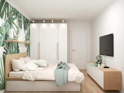 Фото № 2: Дизайн-проект однокомнатной квартиры 63.1  м² Эко-стиль для ЖК Тесла Парк