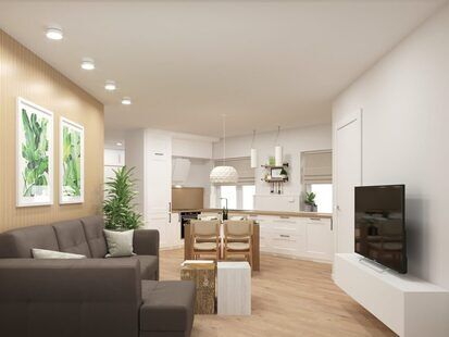 Фото № 6: Дизайн-проект однокомнатной квартиры 63.1  м² Эко-стиль для ЖК Тесла Парк