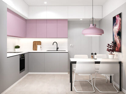 Фото № 5: Дизайн-проект однокомнатной квартиры 42.2  м² стиль Минимализм для ЖК 11-й микрорайон