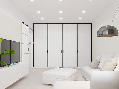 Фото № 2: Дизайн-проект однокомнатной квартиры 42.2  м² стиль Минимализм для ЖК 11-й микрорайон